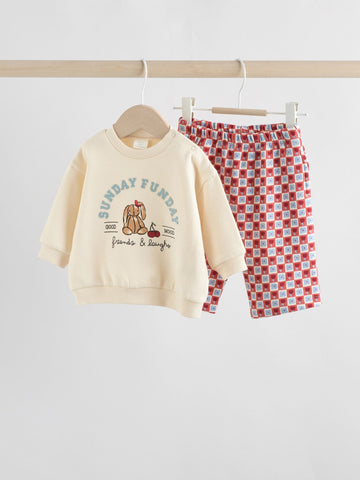 Ecru Baby Sweatshirt and Trousers Set  2 Piece (0mths-2yrs)