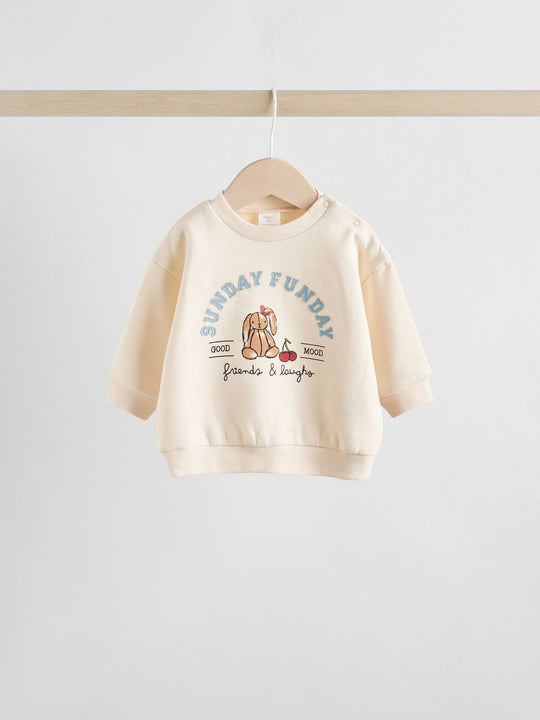 Ecru Baby Sweatshirt and Trousers Set  2 Piece (0mths-2yrs)