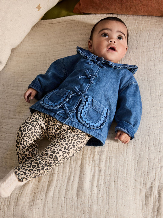 Neutral Animal Baby Denim Jacket, Top and Leggings Set 3 Piece (0mths-2yrs)