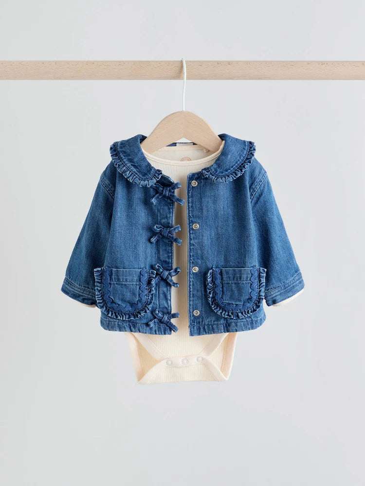 Neutral Animal Baby Denim Jacket, Top and Leggings Set 3 Piece (0mths-2yrs)