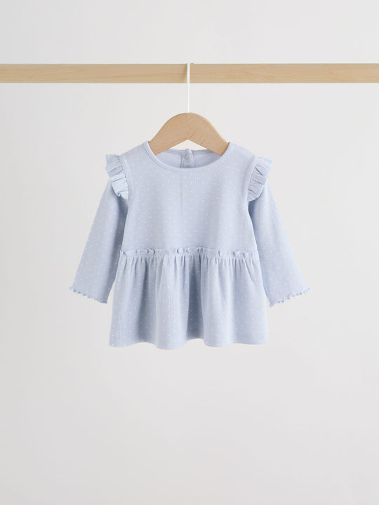 Blue Spot Baby Long Sleeve Frill Top And Leggings Set (0mths-2yrs)
