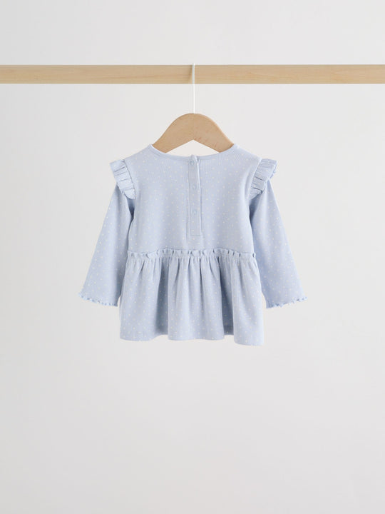 Blue Spot Baby Long Sleeve Frill Top And Leggings Set (0mths-2yrs)