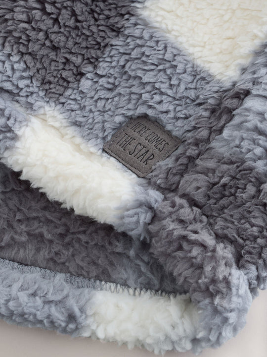 Grey Checkerboard Borg Fleece Shacket (3mths-7yrs)