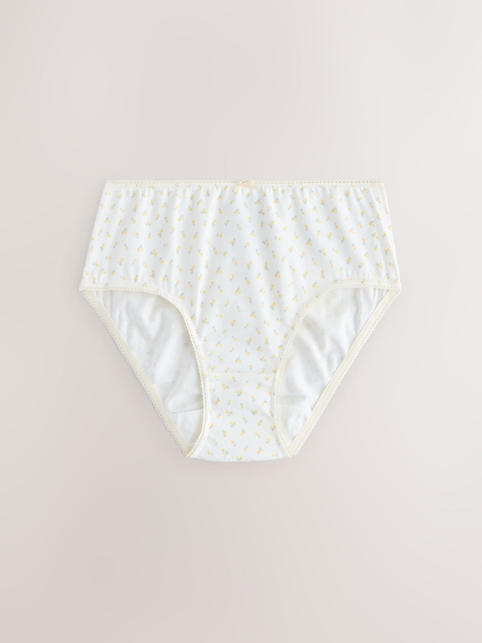 Ecru/Pink Ditsy Print Briefs 5 Pack (1.5-16yrs)
