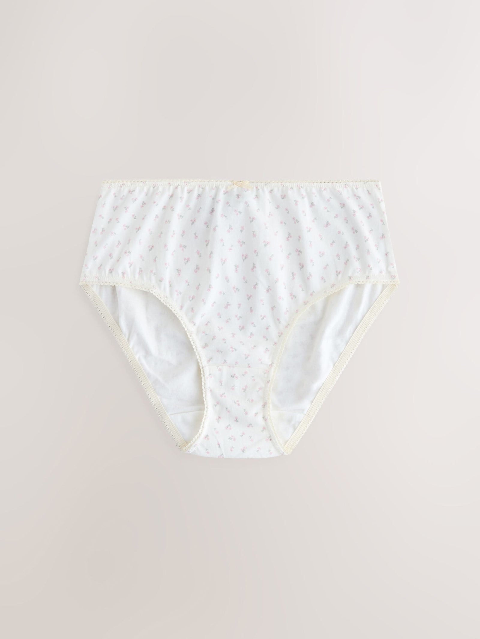 Ecru/Pink Ditsy Print Briefs 5 Pack (1.5-16yrs)