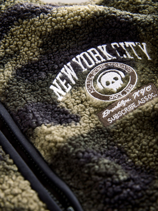 Khaki Borg Fleece Camo Bomber Shacket (3-16yrs)