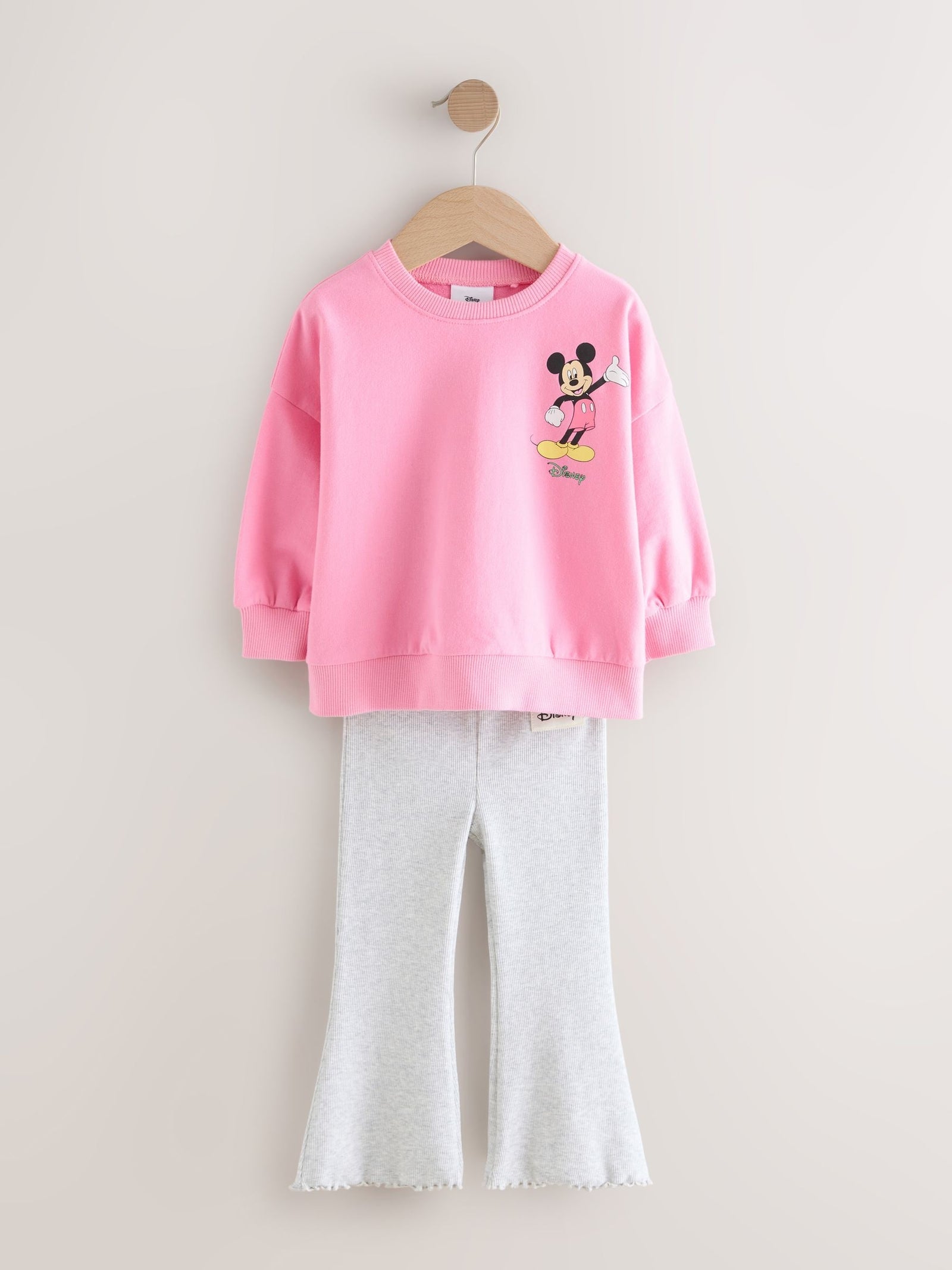 Pink Disney Mickey Mouse and Friends Long Sleeve Top and Flare Set (3mths-7yrs)