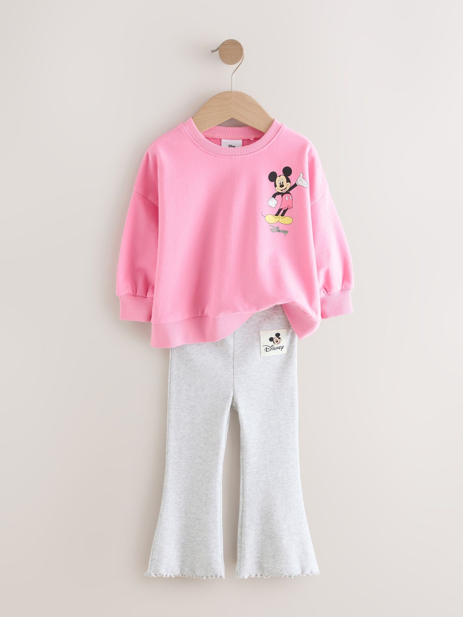 Pink Disney Mickey Mouse and Friends Long Sleeve Top and Flare Set (3mths-7yrs)