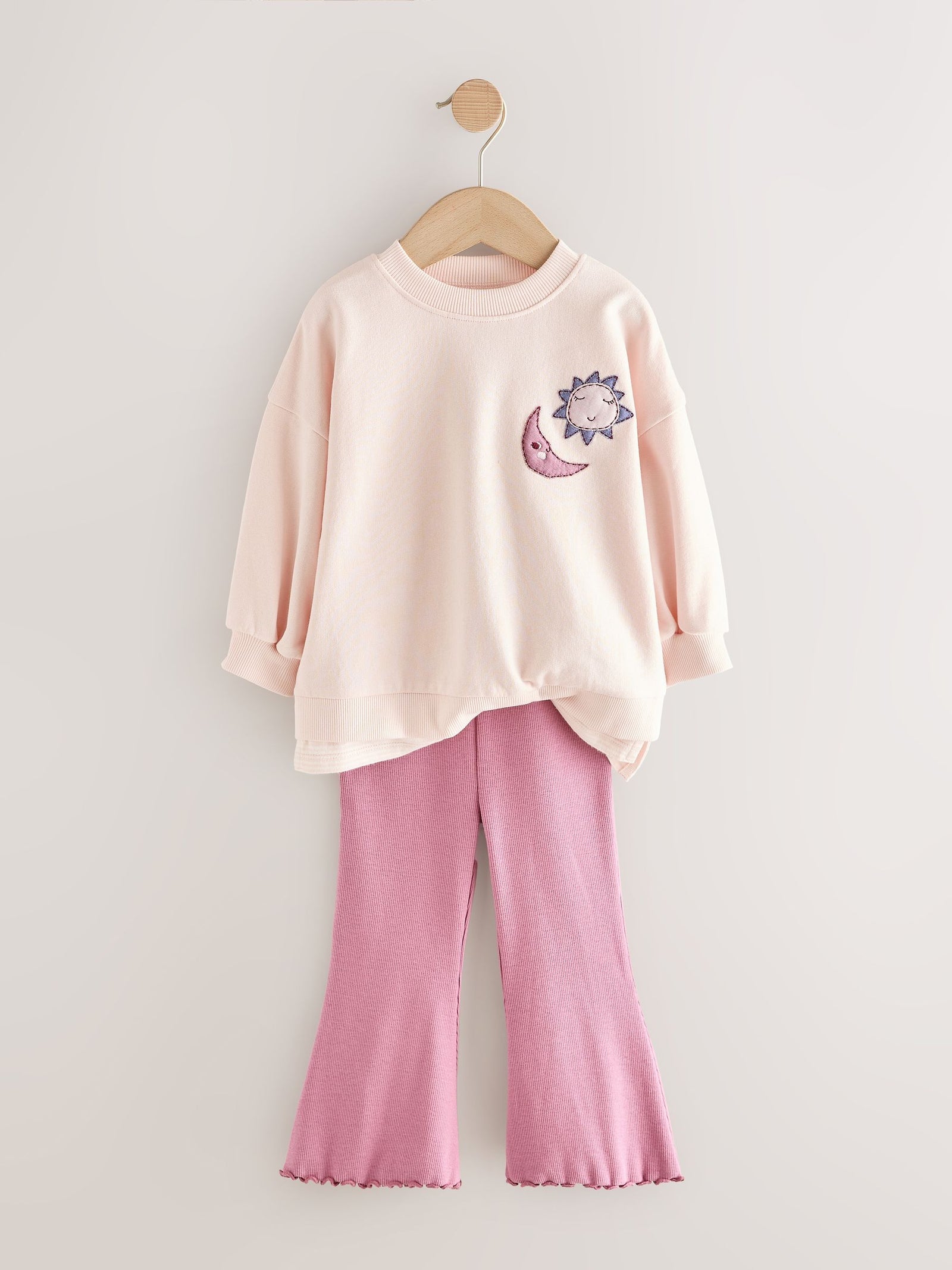 Pink Stars Long Sleeve Top and Flare Set (3mths-7yrs)
