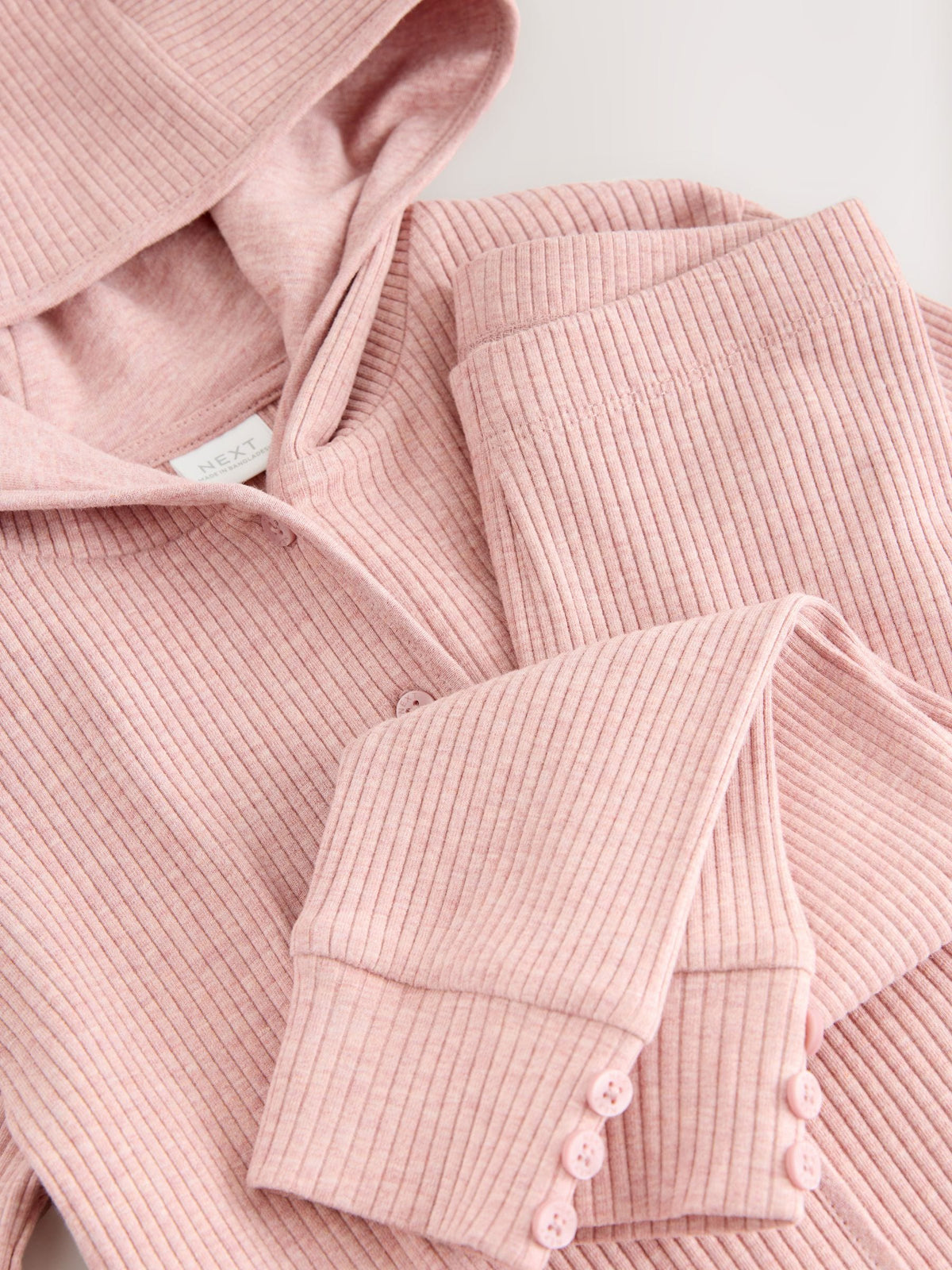 Light Pink Ribbed Hooded Cardigan and Leggings Set (3mths-7yrs)