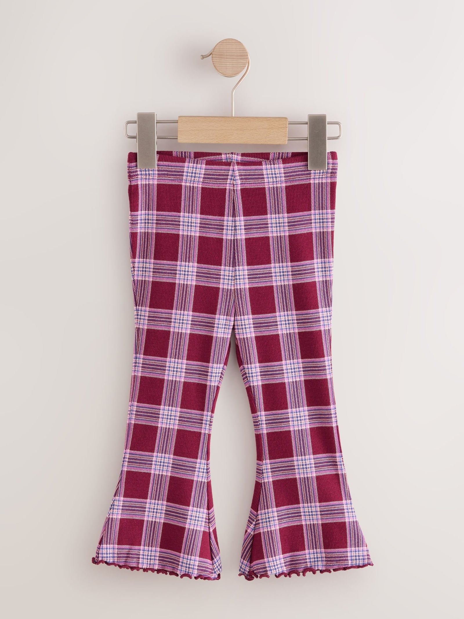 Burgundy Red Rib Flare Leggings (3mths-7yrs)