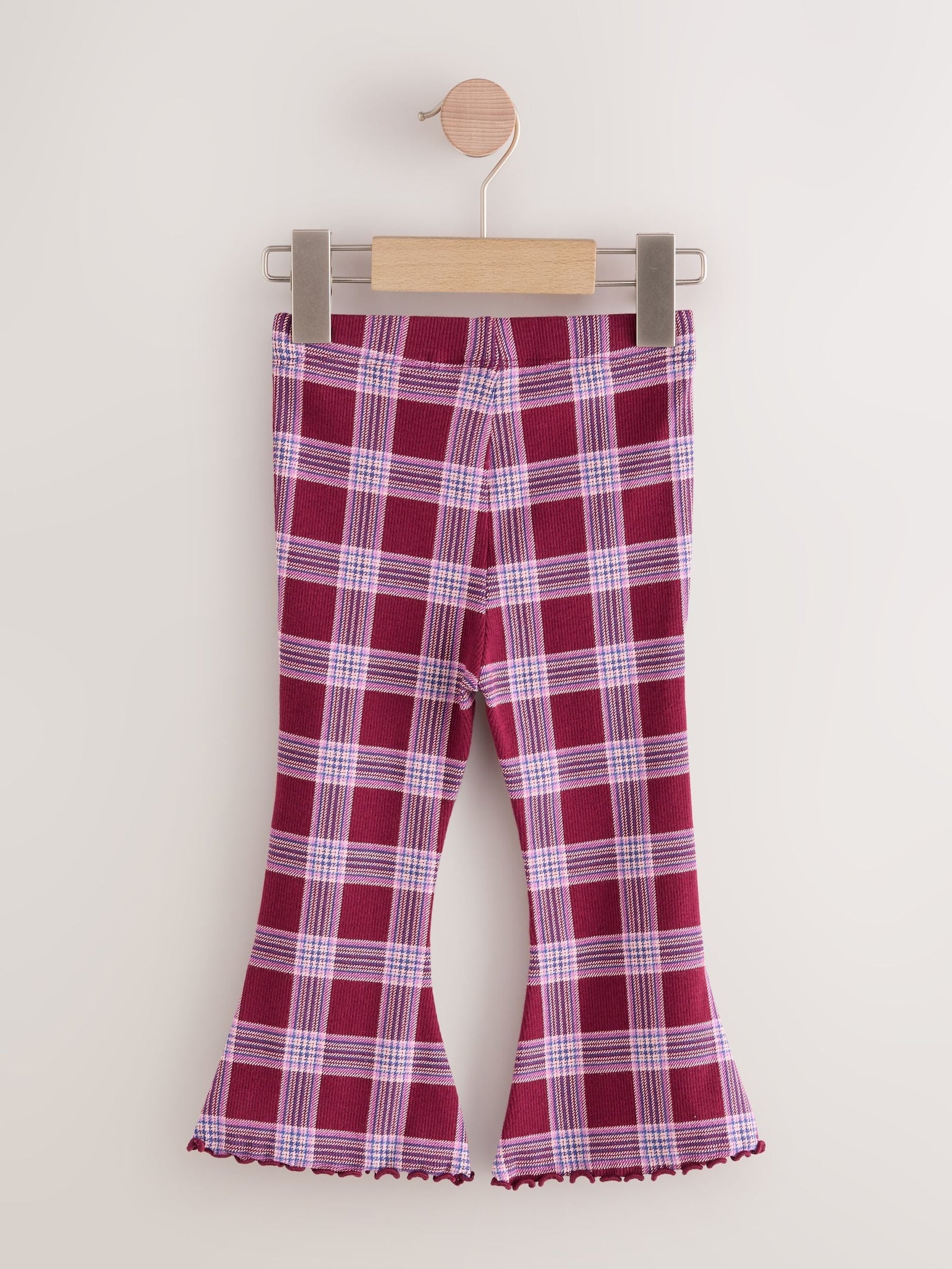Burgundy Red Rib Flare Leggings (3mths-7yrs)