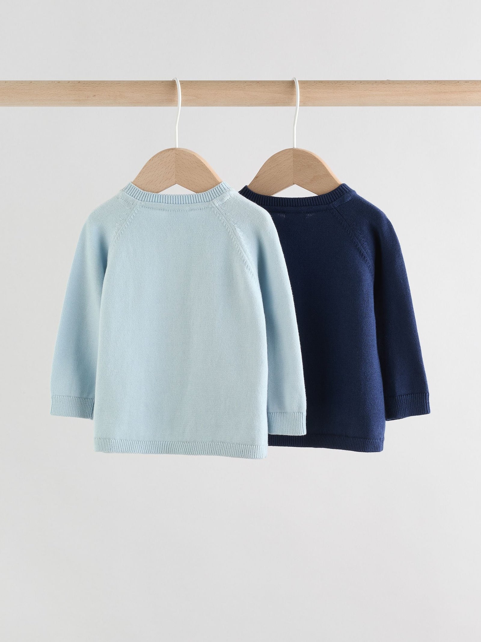 Blue 100% Cotton Knitted Baby Cardigans 2 Pack (0mths-2yrs)