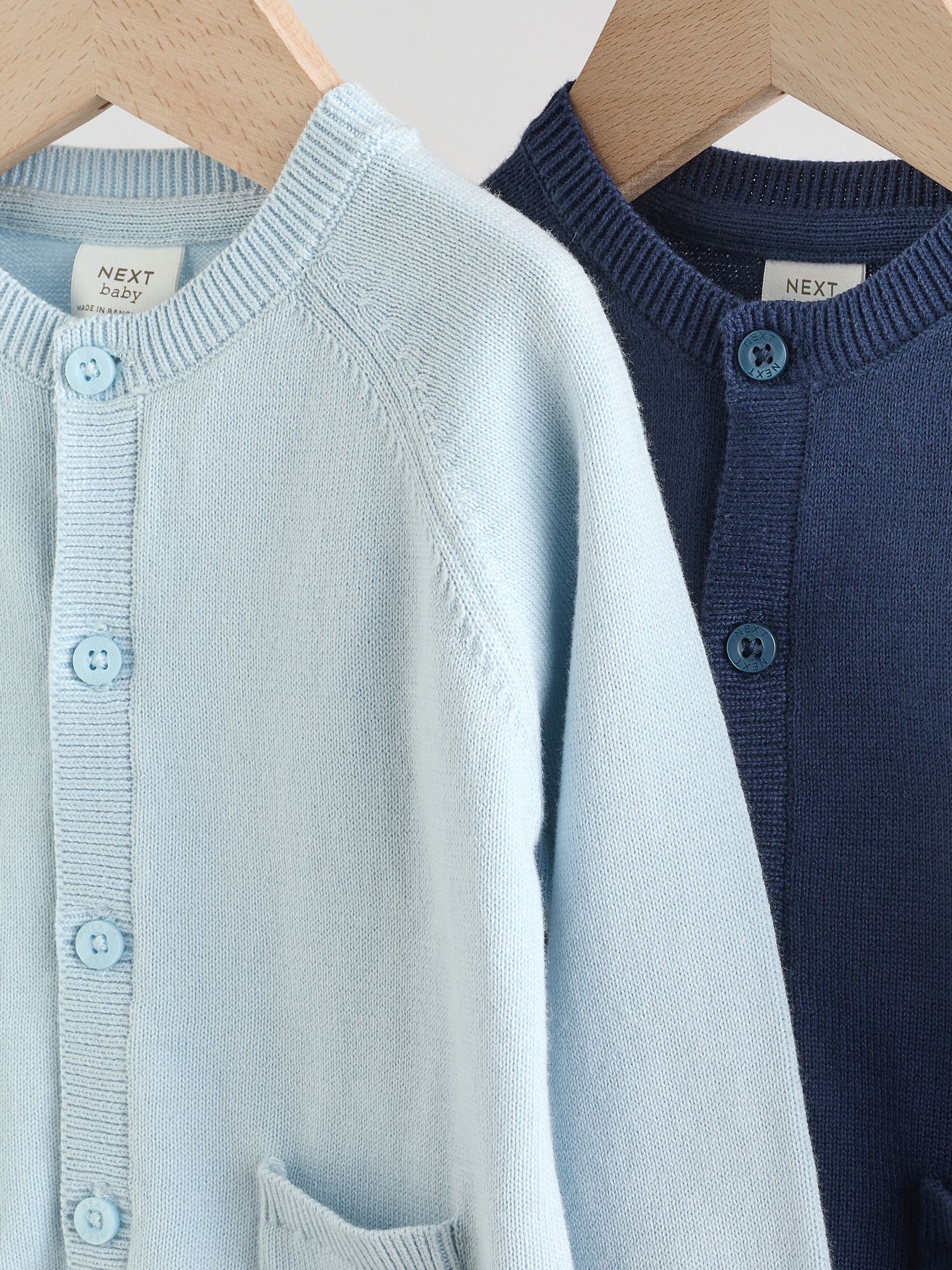 Blue 100% Cotton Knitted Baby Cardigans 2 Pack (0mths-3yrs)