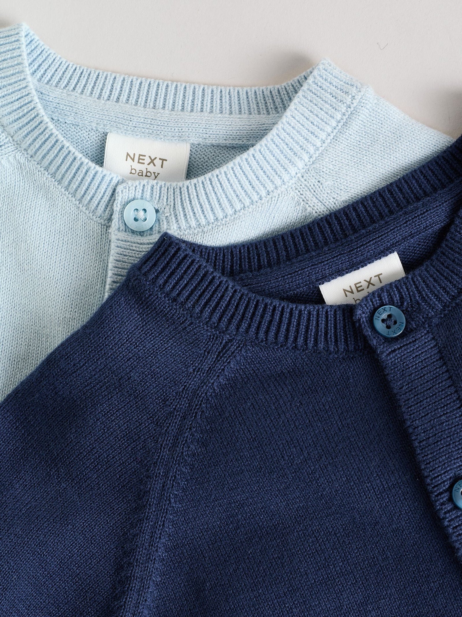 Blue 100% Cotton Knitted Baby Cardigans 2 Pack (0mths-3yrs)