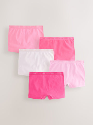 Pink Short Briefs 5 Pack (2-16yrs)