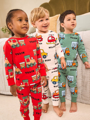 Multi Mini Snuggle Pyjamas 3 Pack (9mths-10yrs)