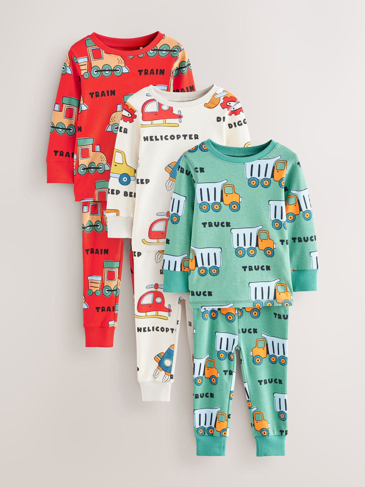 Multi Snuggle Pyjamas 3 Pack (9mths-10yrs)