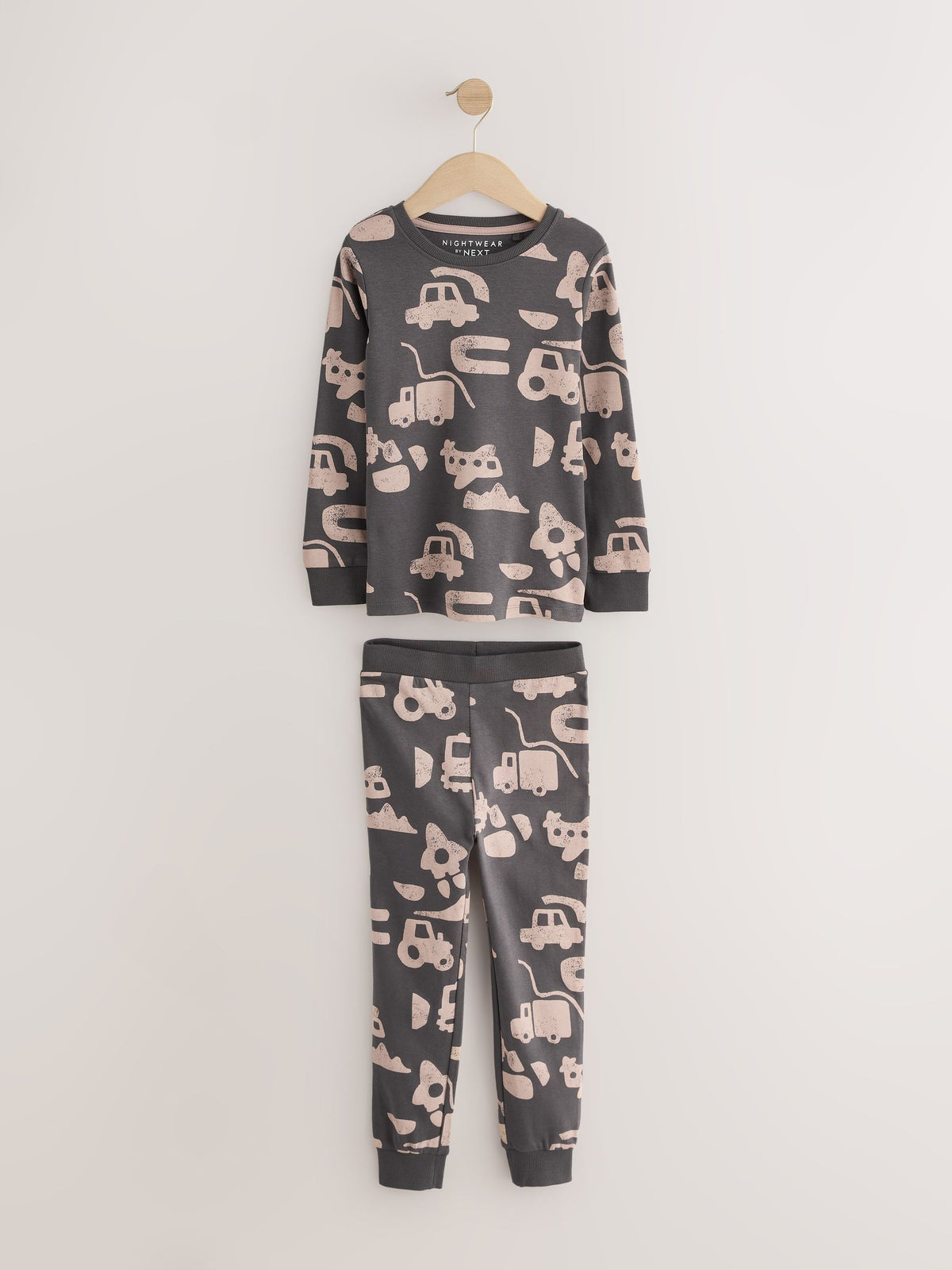 Brown/Cream Transport Snuggle Pyjamas 3 Pack (9mths-10yrs)