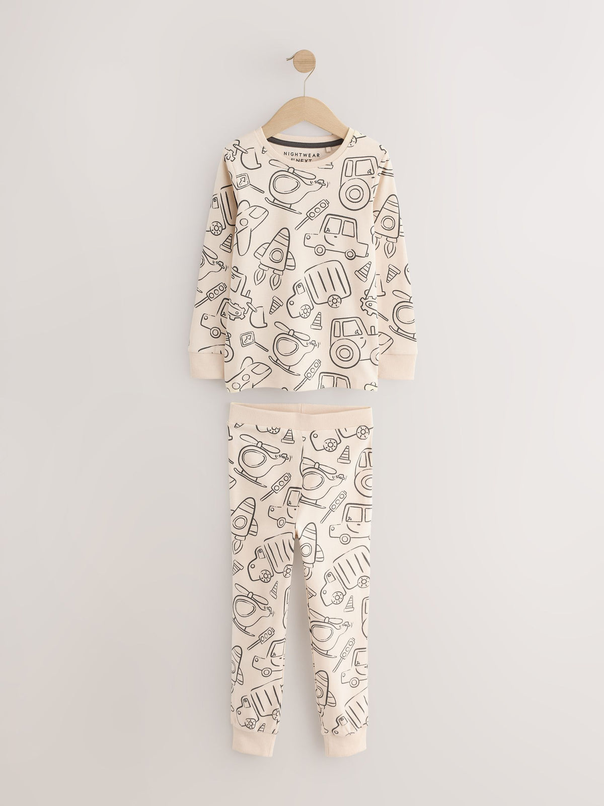 Brown/Cream Transport Snuggle Pyjamas 3 Pack (9mths-10yrs)