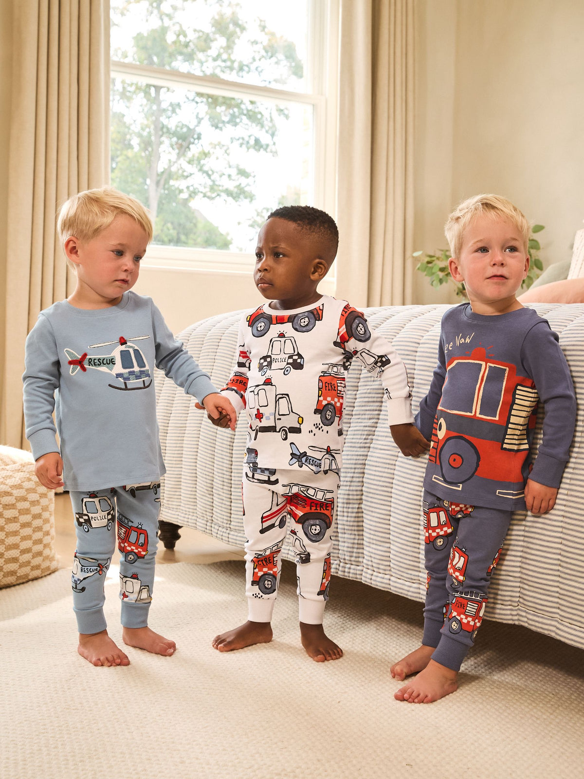 Red/Blue Emergency Vehicle Snuggle Pyjamas 3 Pack (9mths-10yrs)