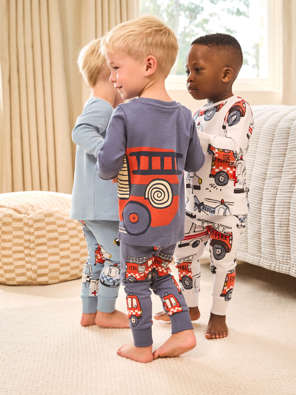 Red/Blue Emergency Vehicle Snuggle Pyjamas 3 Pack (9mths-10yrs)