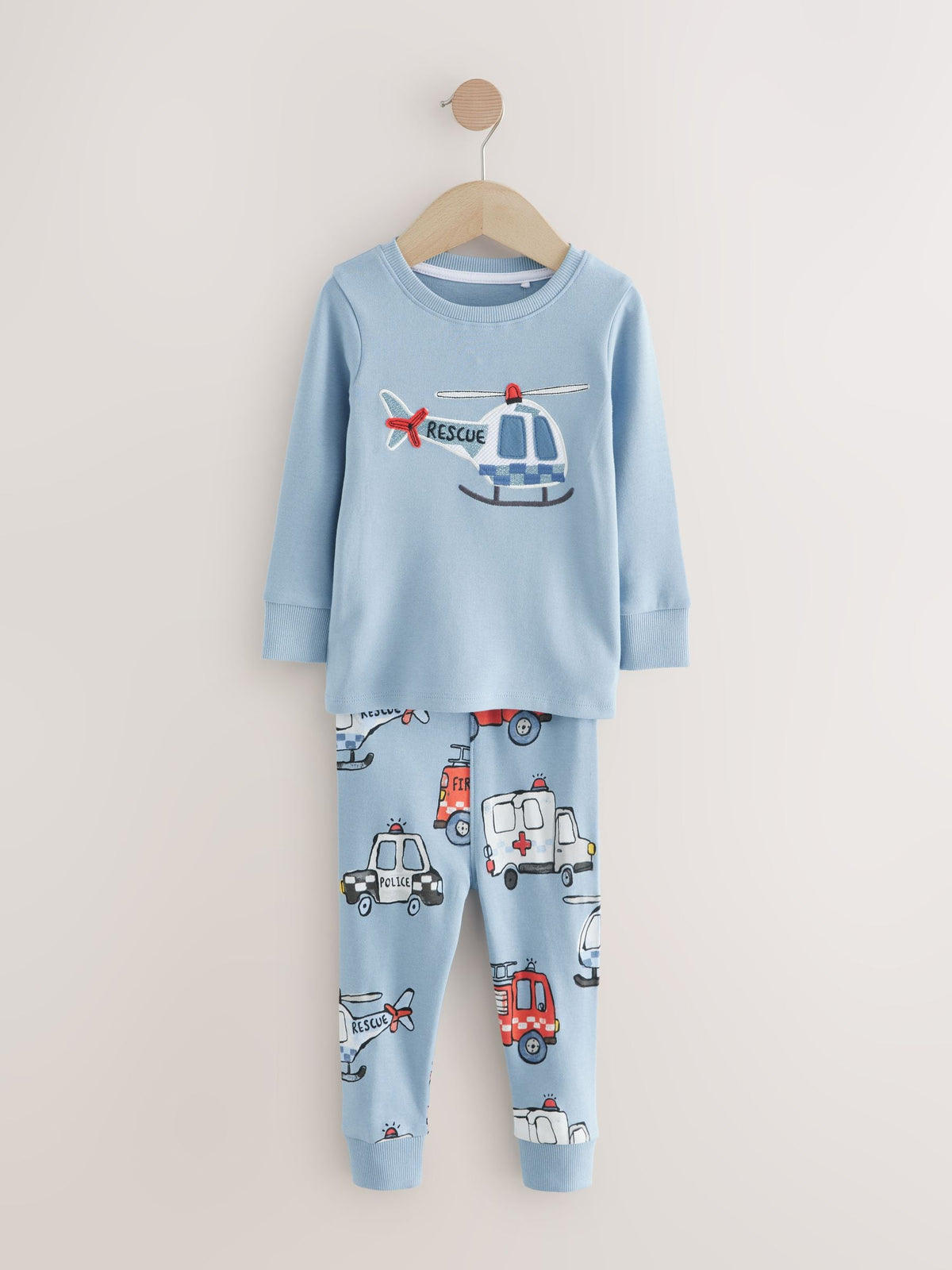 Red/Blue Emergency Vehicle Snuggle Pyjamas 3 Pack (9mths-10yrs)