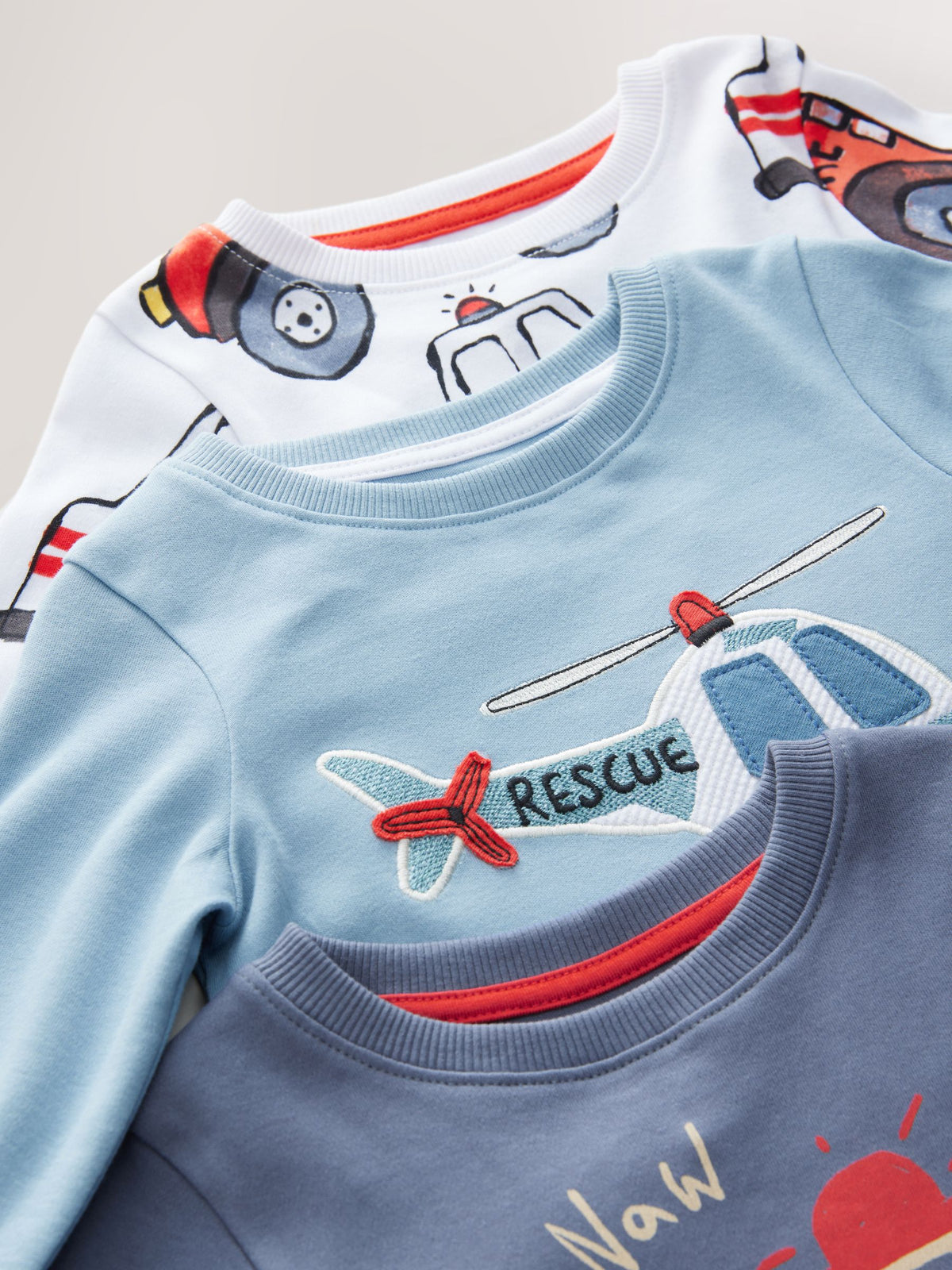 Red/Blue Emergency Vehicle Snuggle Pyjamas 3 Pack (9mths-10yrs)