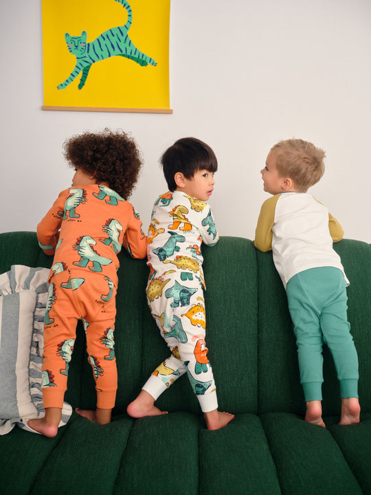 Multi Dino Snuggle Pyjamas 3 Pack (9mths-8yrs)