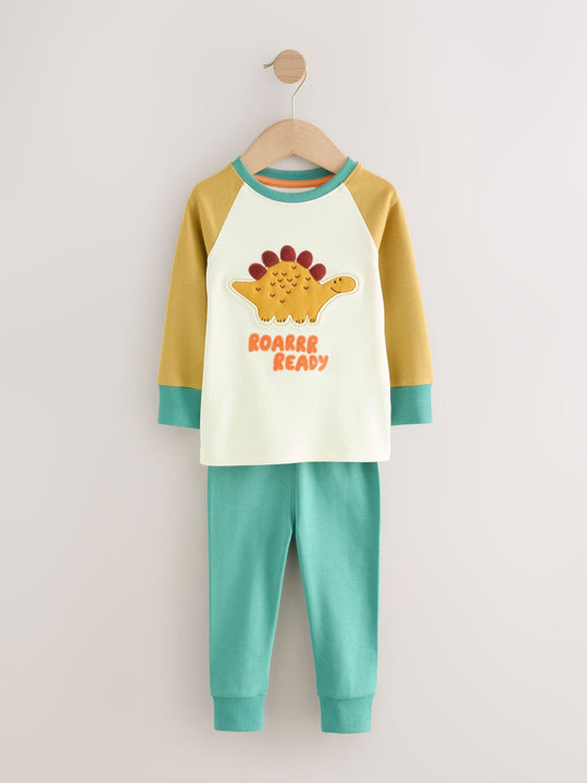 Multi Dino Snuggle Pyjamas 3 Pack (9mths-8yrs)