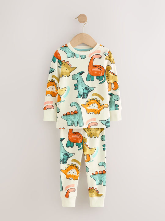Multi Dino Snuggle Pyjamas 3 Pack (9mths-8yrs)