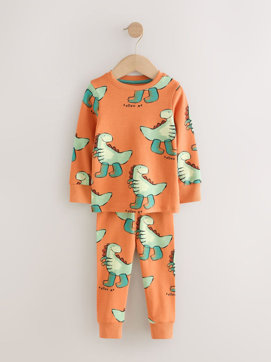 Multi Dino Snuggle Pyjamas 3 Pack (9mths-8yrs)