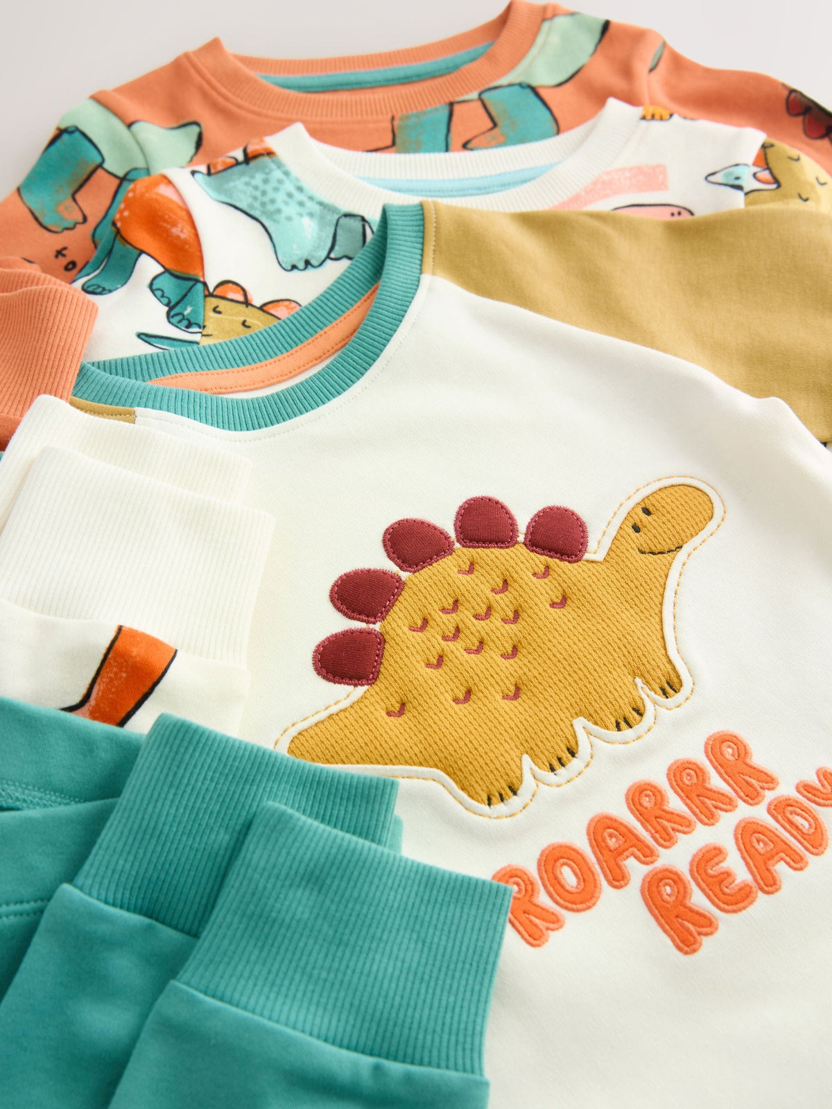 Multi Dino Snuggle Pyjamas 3 Pack (9mths-8yrs)