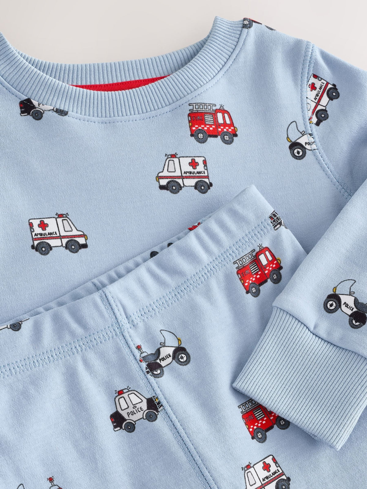 Dark Red/Blue Emergency Vehicle Snuggle Pyjamas 3 Pack (9mths-10yrs)