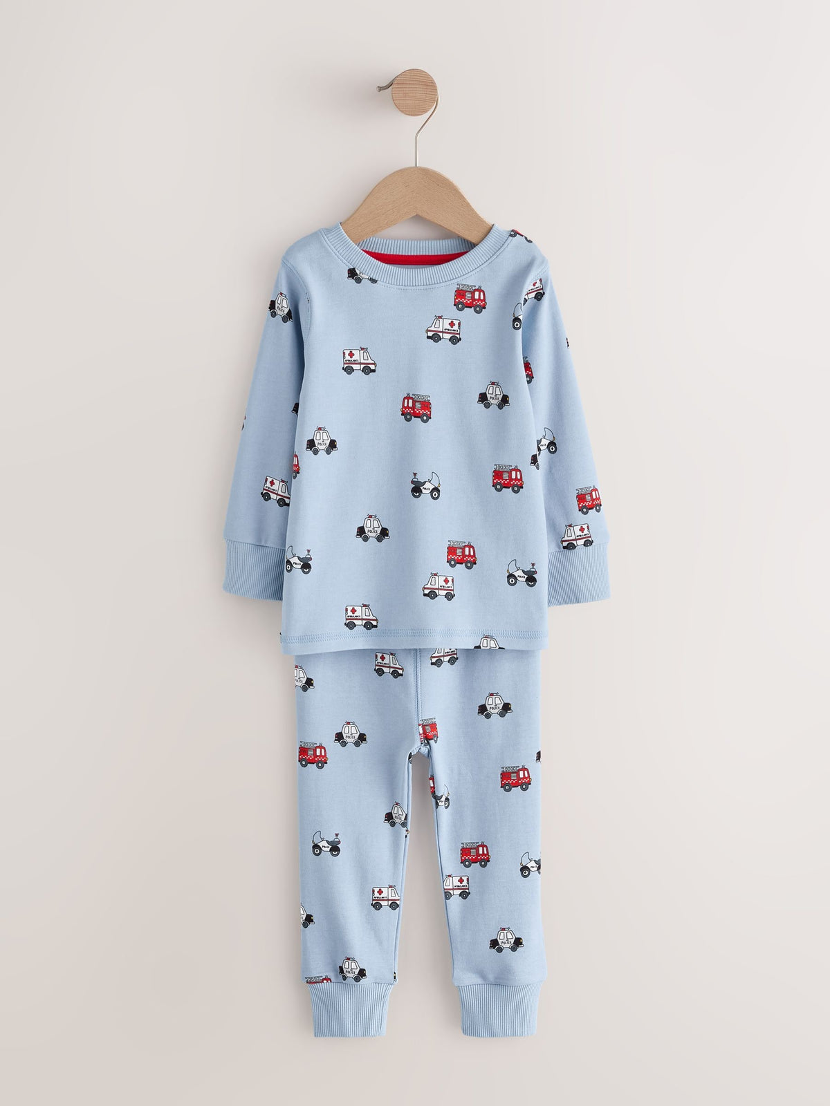 Dark Red/Blue Emergency Vehicle Snuggle Pyjamas 3 Pack (9mths-10yrs)