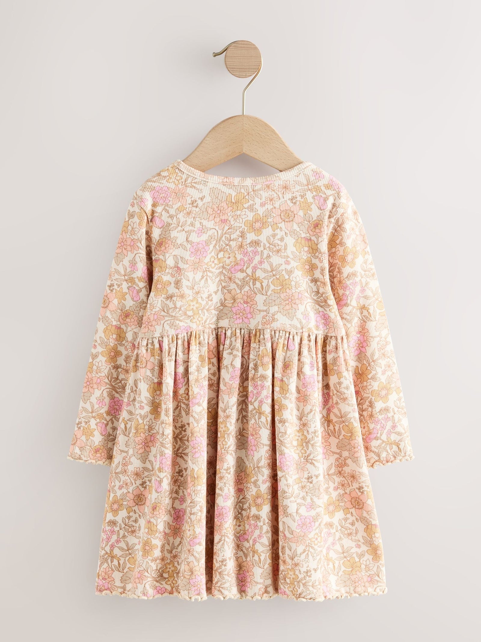 Floral Long Sleeve Ribbed Dress (3mths-7yrs)