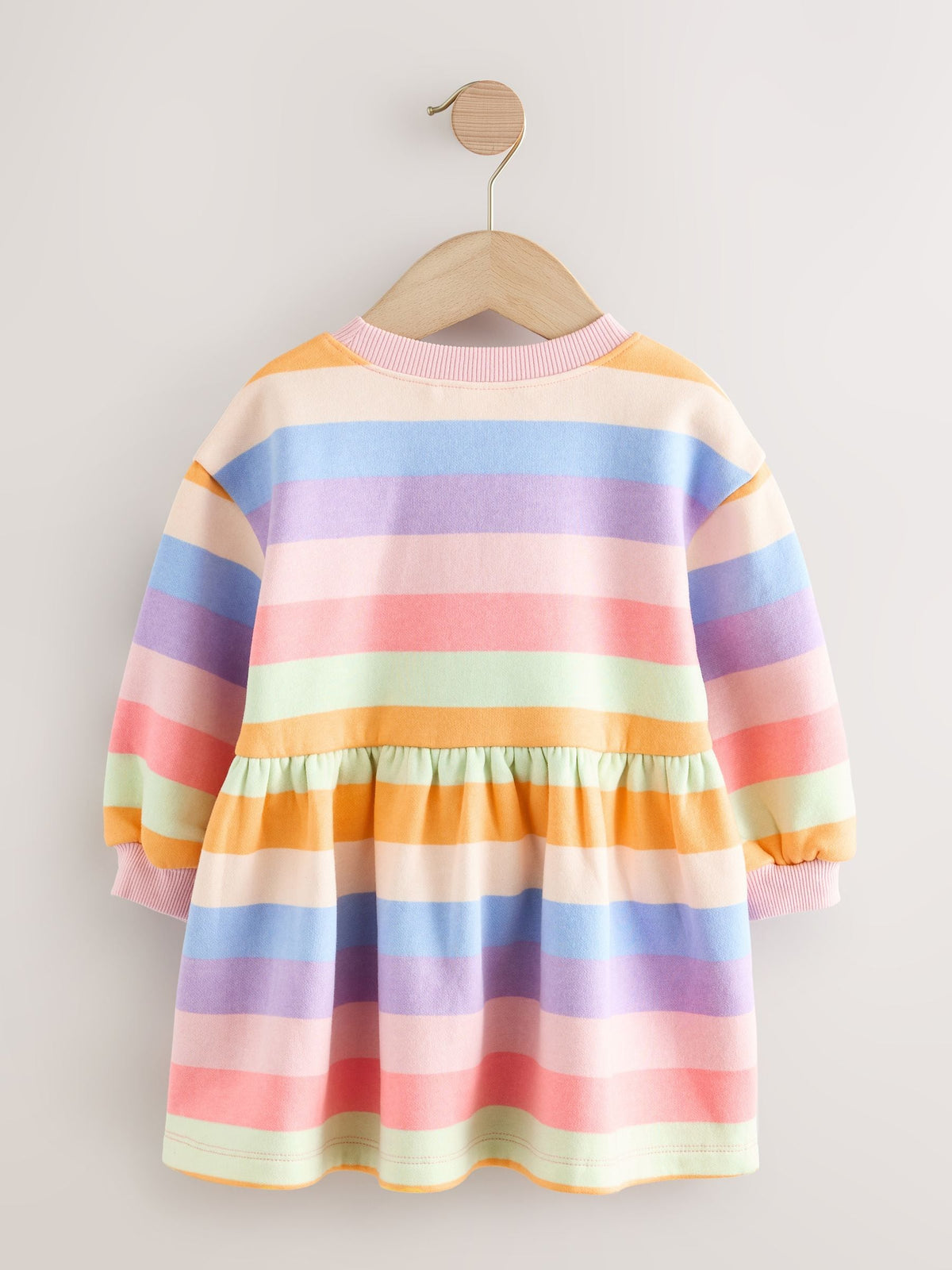 Rainbow Striped Long Sleeve Sweat Dress (3mths-7yrs)