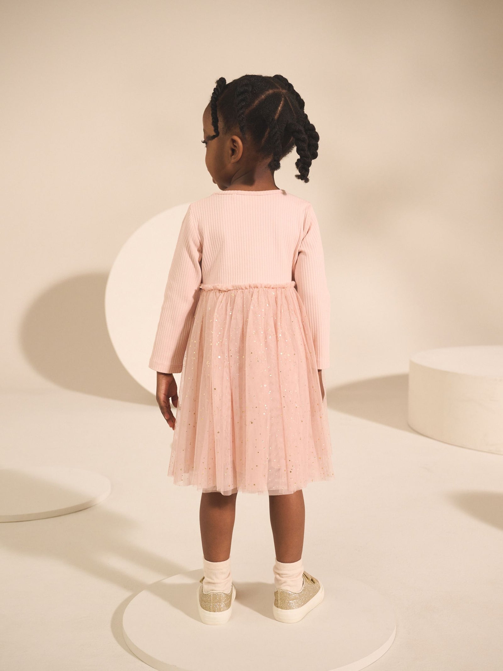 Pink Fairy Long Sleeve Mesh Party Dress (3mths-7yrs)