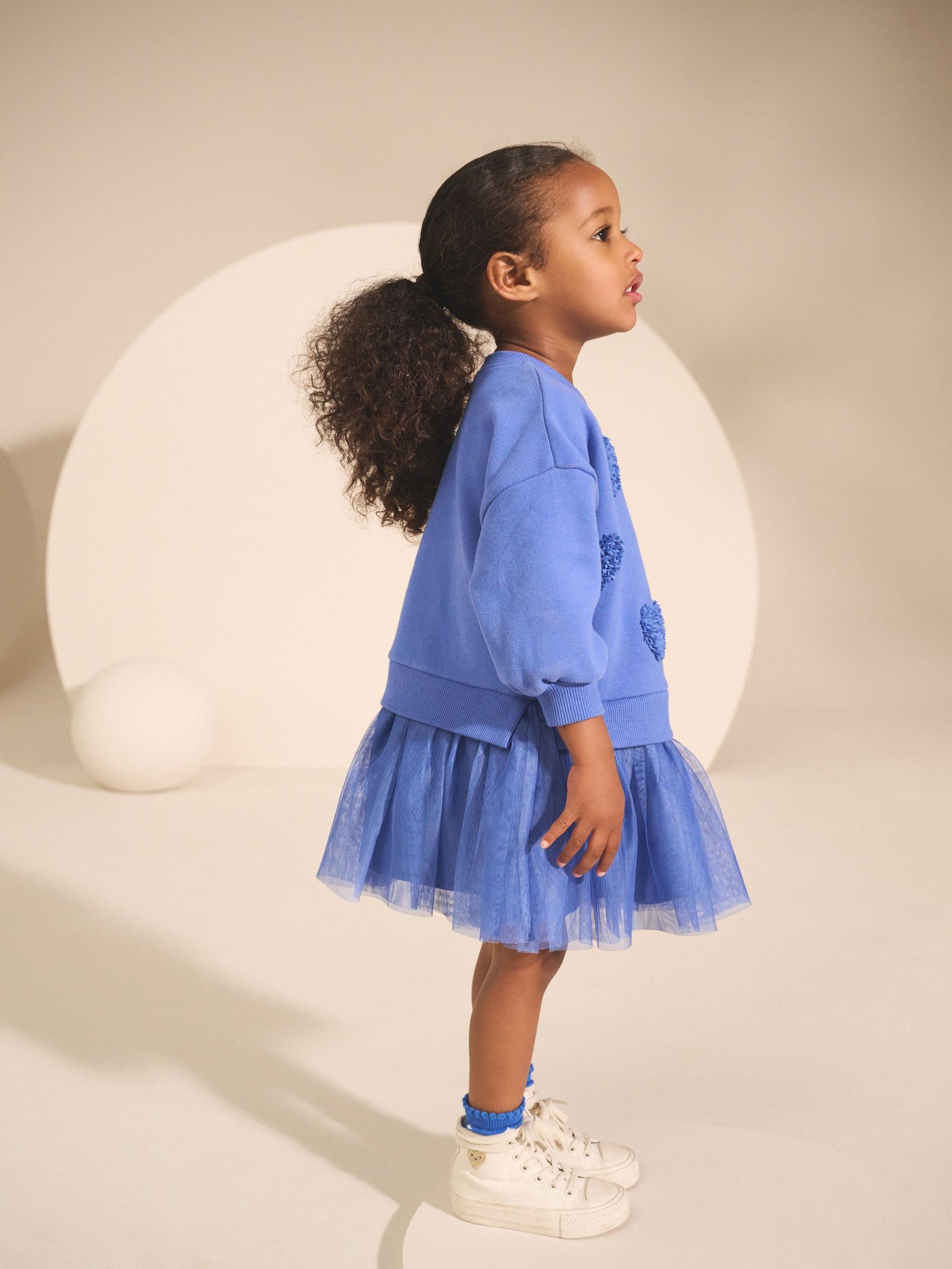Blue Hearts Sweat Party Dress (3mths-7yrs)