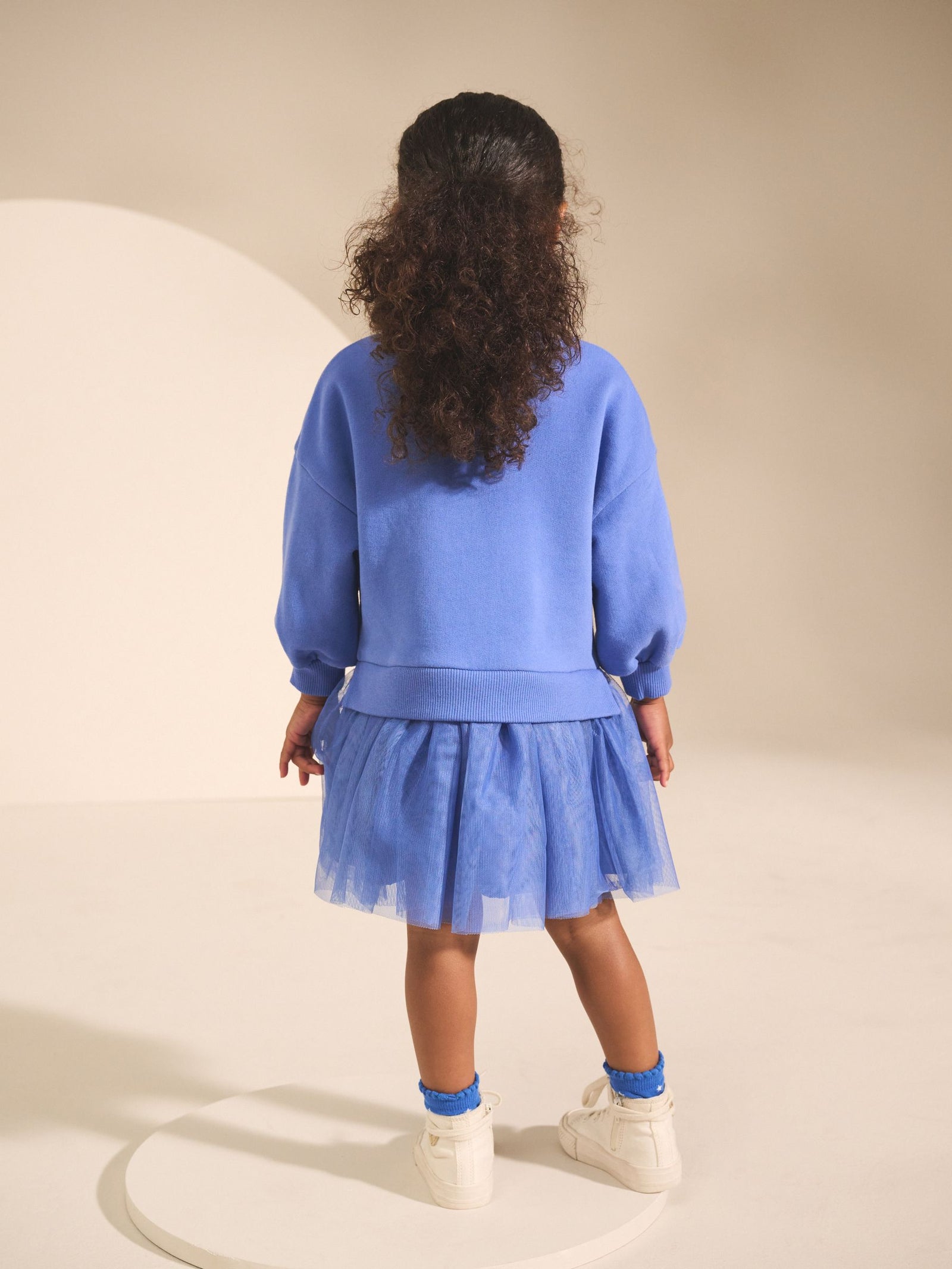 Blue Hearts Sweat Party Dress (3mths-7yrs)