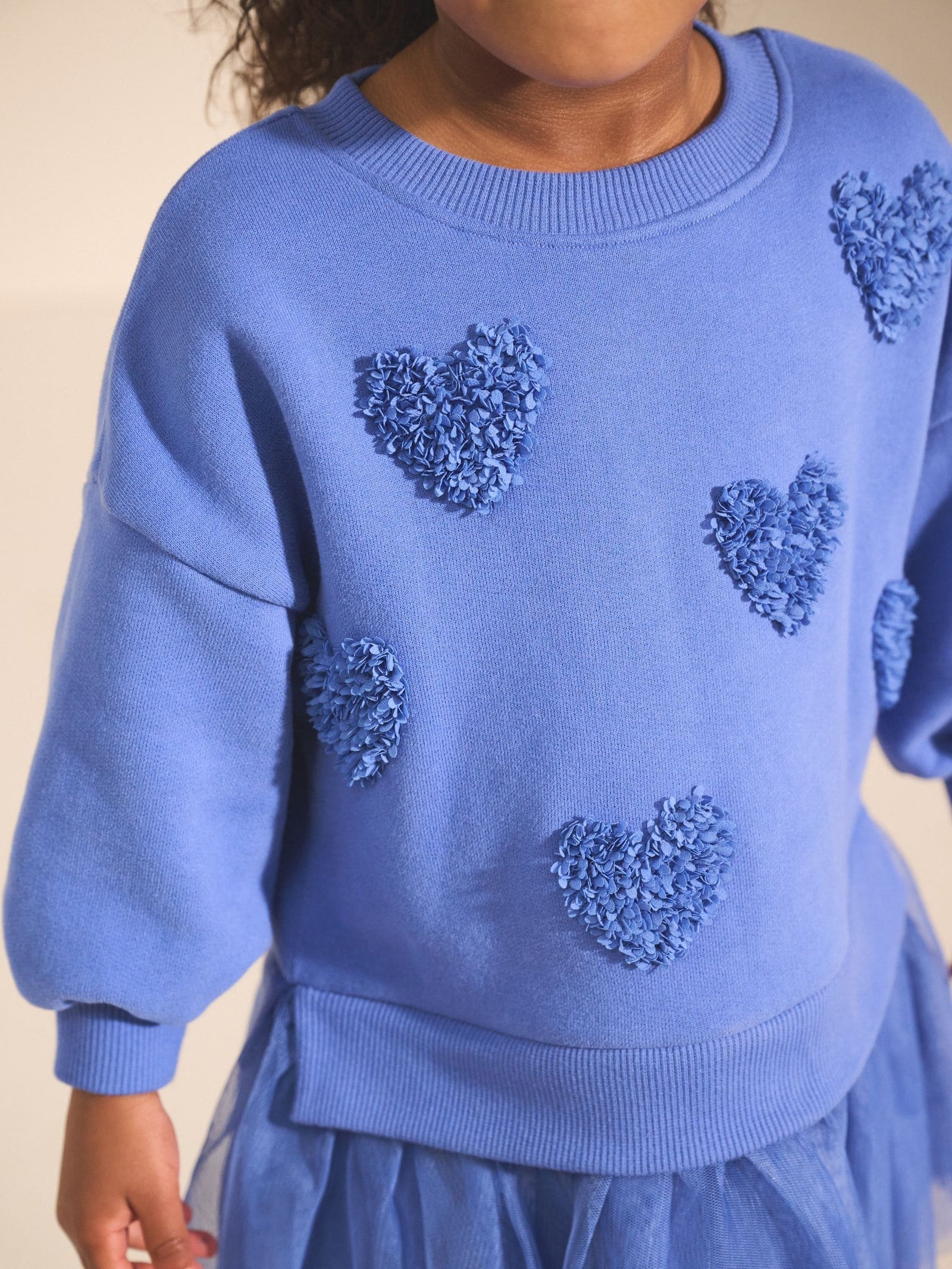 Blue Hearts Sweat Party Dress (3mths-7yrs)