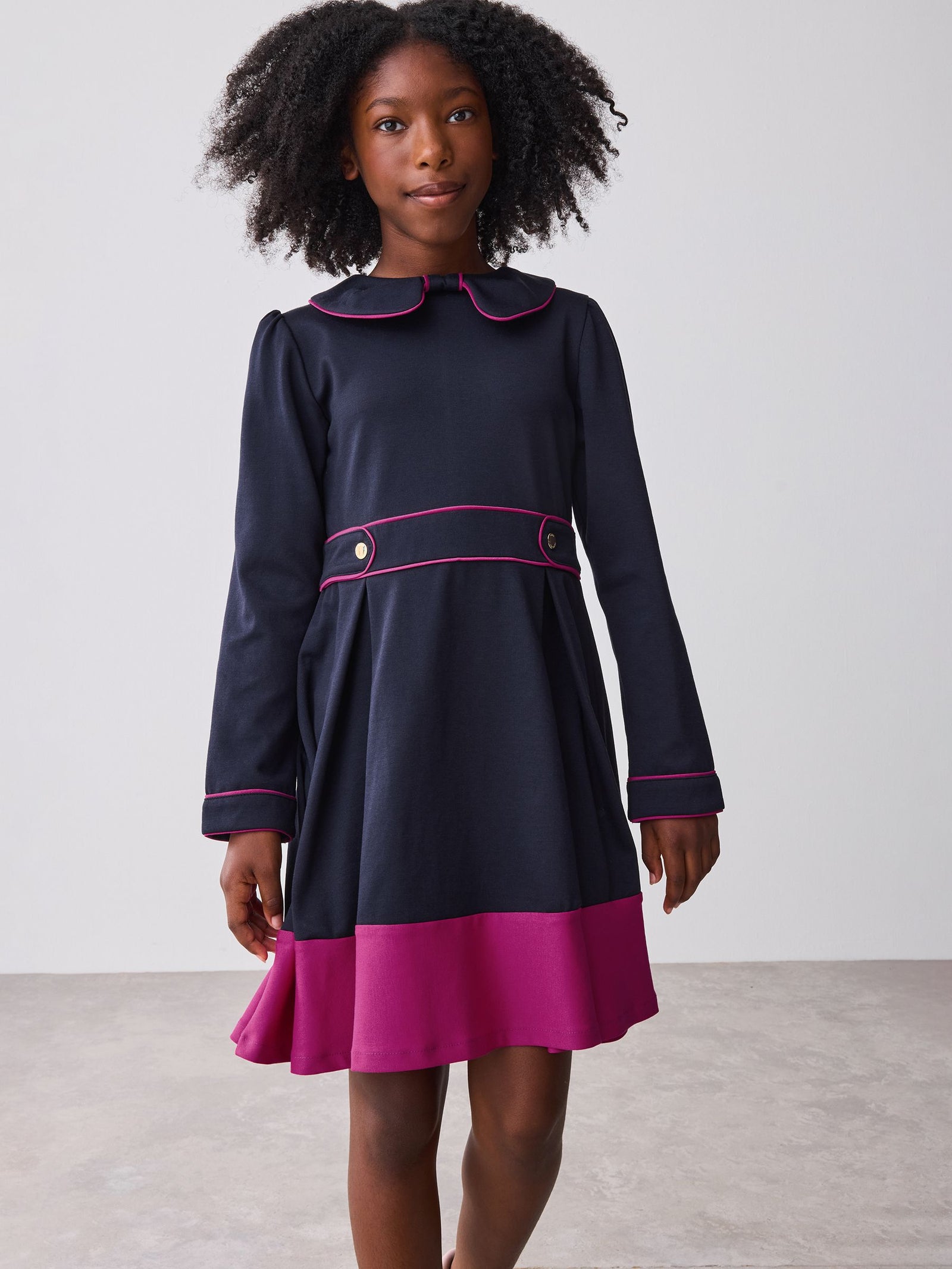 Baker by Ted Baker Bow Collar Pleated Ponte Dress