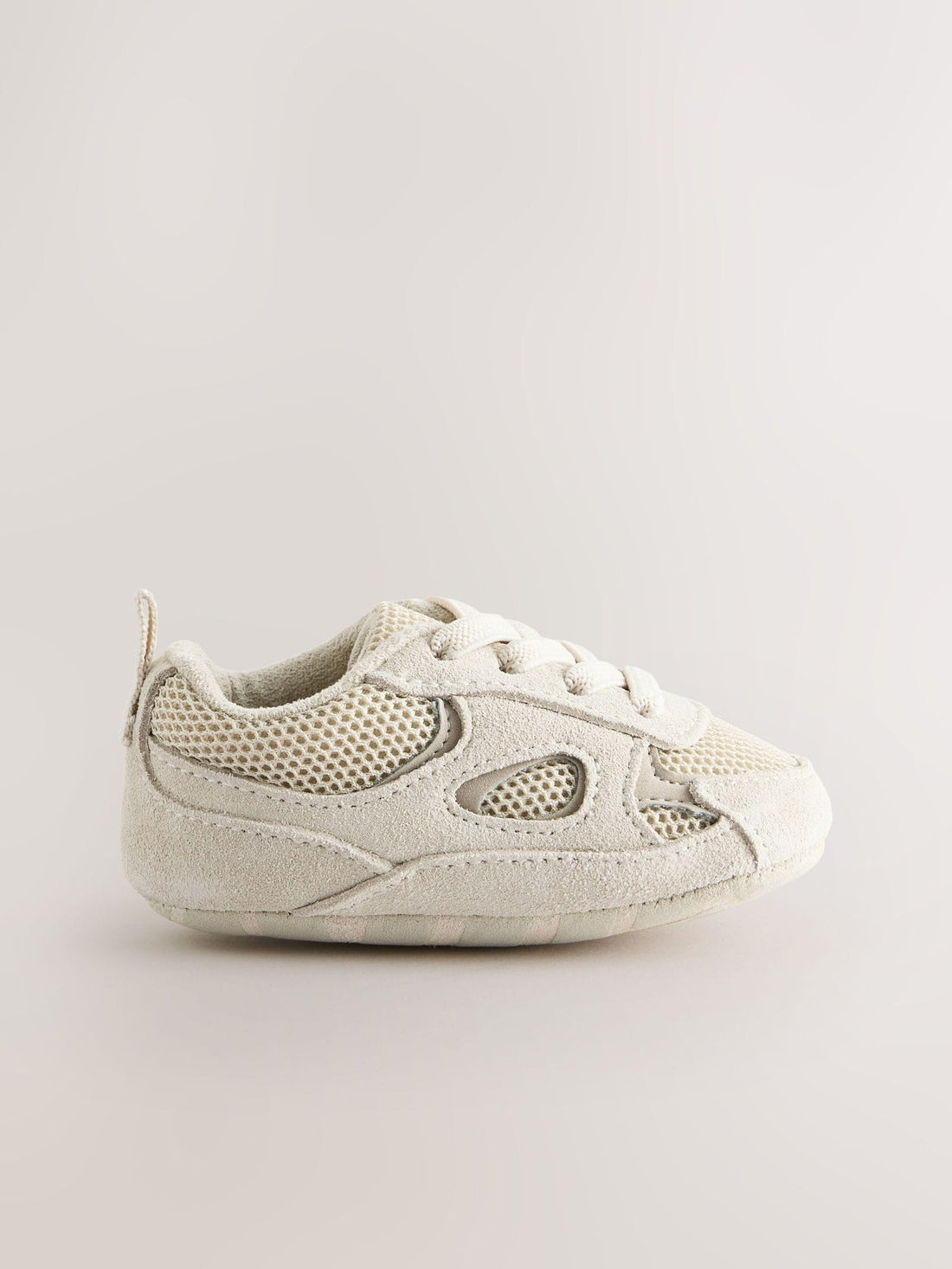 Neutral Baby Elastic Lace Slip-Ons Trainers (0-2mths)