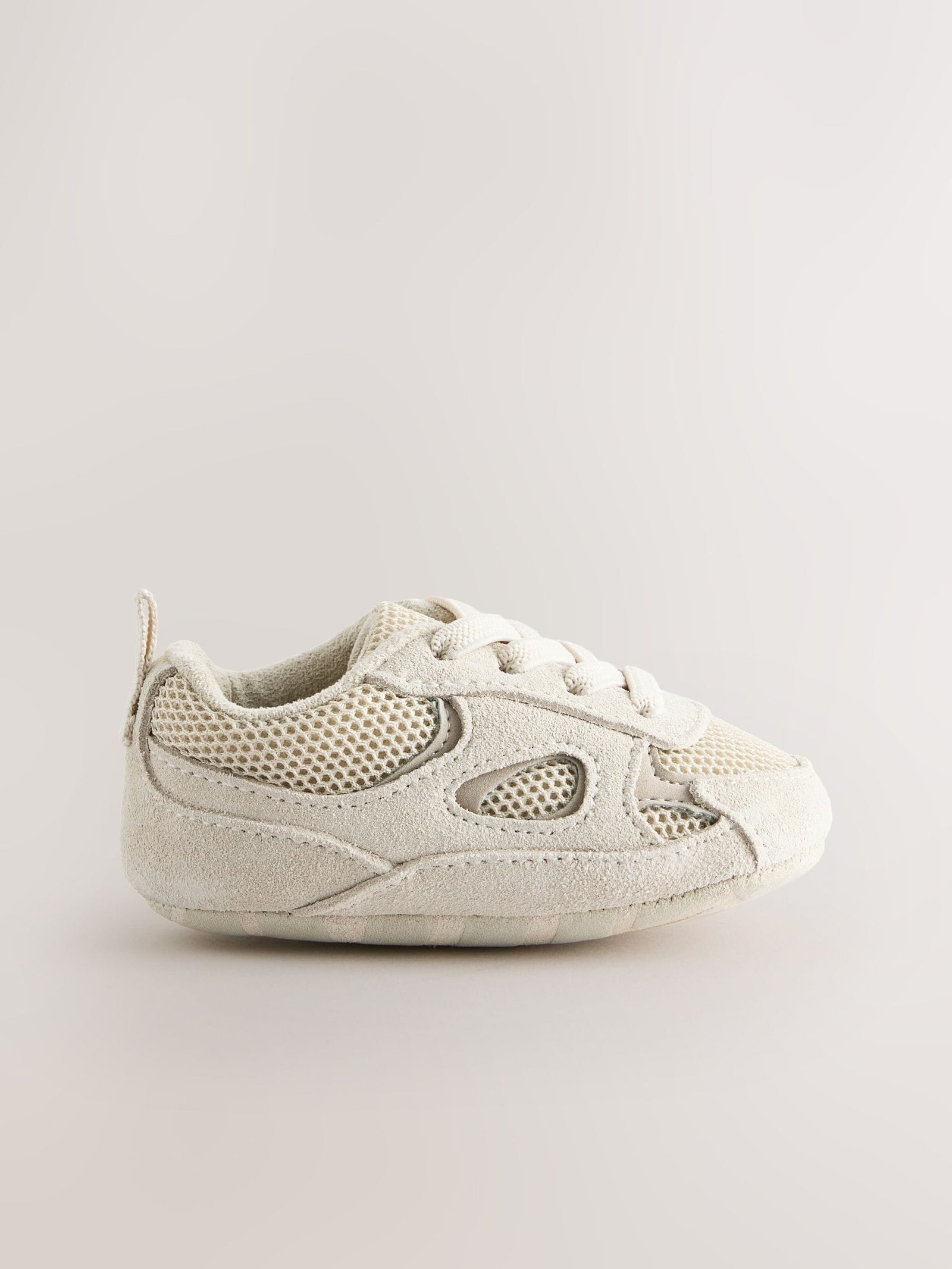 Neutral Baby Elastic Lace Slip-Ons Trainers (0-2mths)