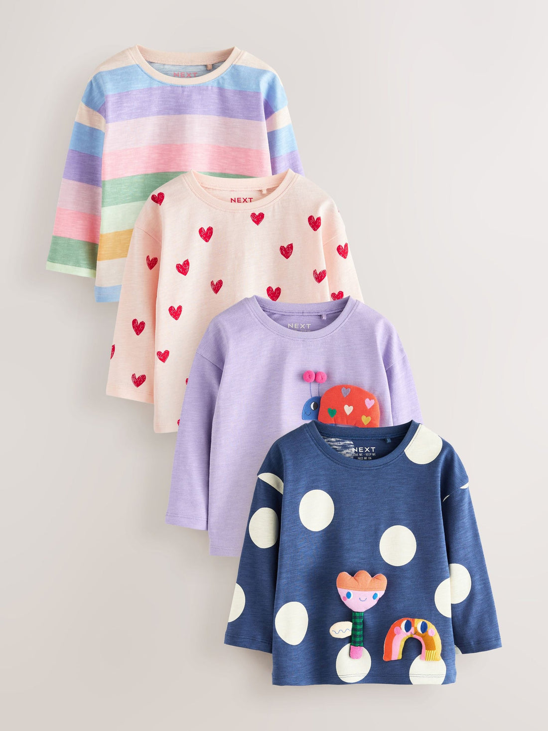 Rainbow Long Sleeve Tops 4 Pack (3mths-7yrs)