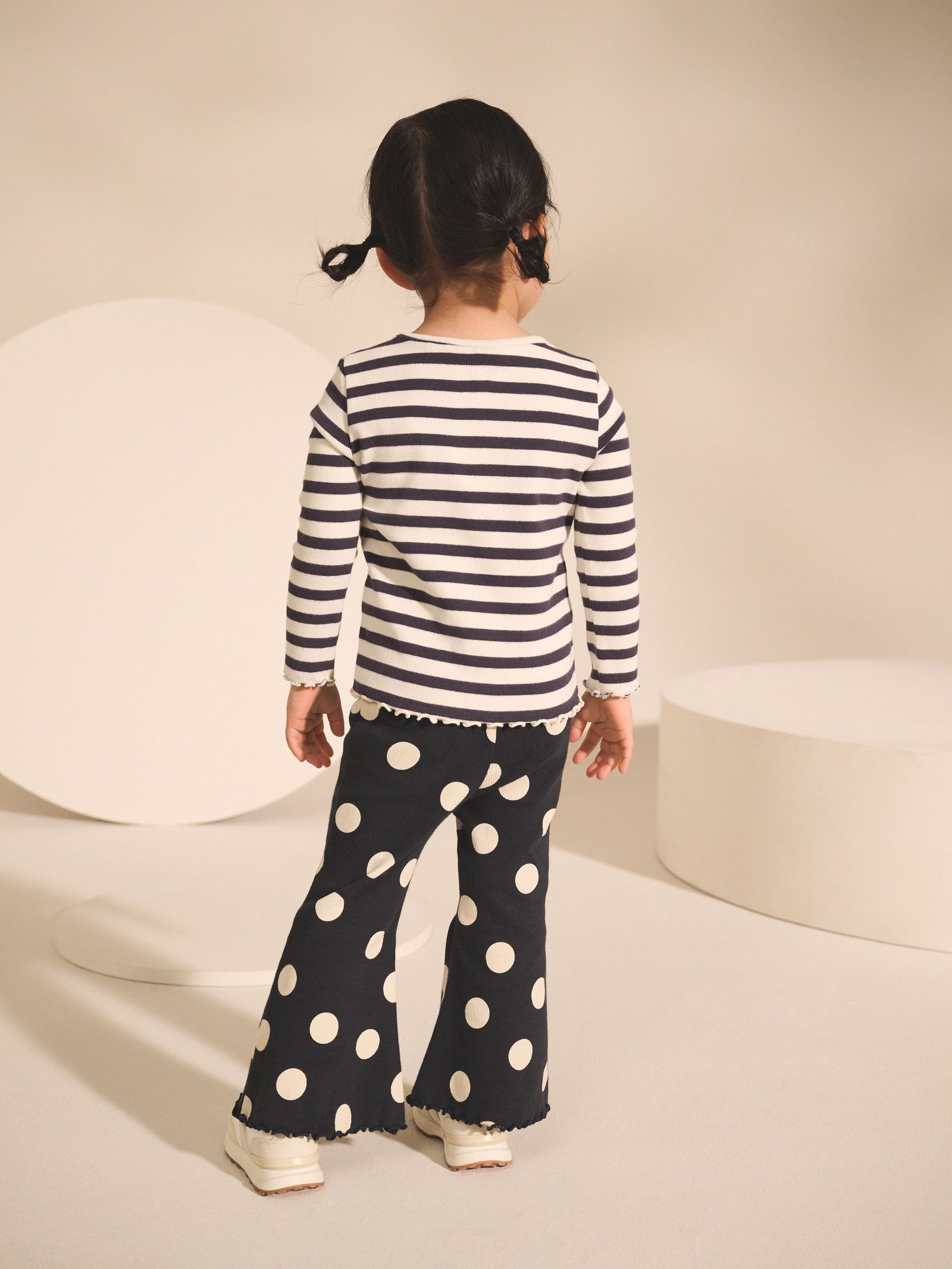 Black/White Long Sleeve Rib Tops 5 Pack (3mths-7yrs)