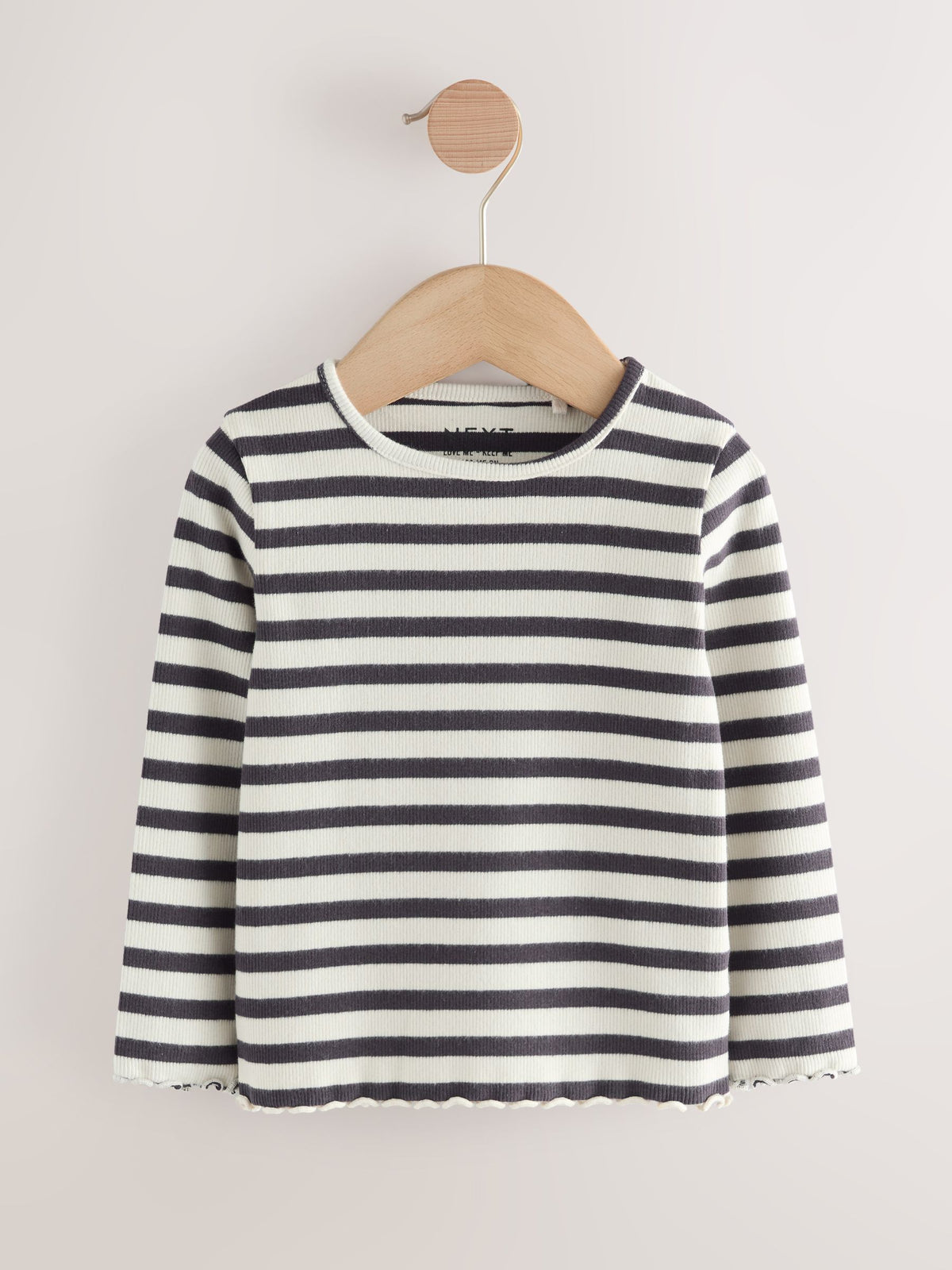 Black/White Long Sleeve Ribbed Tops 5 Pack (3mths-7yrs)