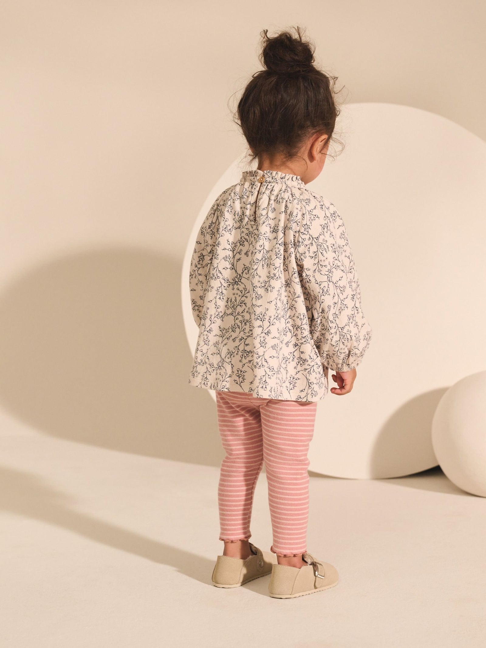 Pink/Neutral Long Sleeve Embroidered Tops (3mths-7yrs)