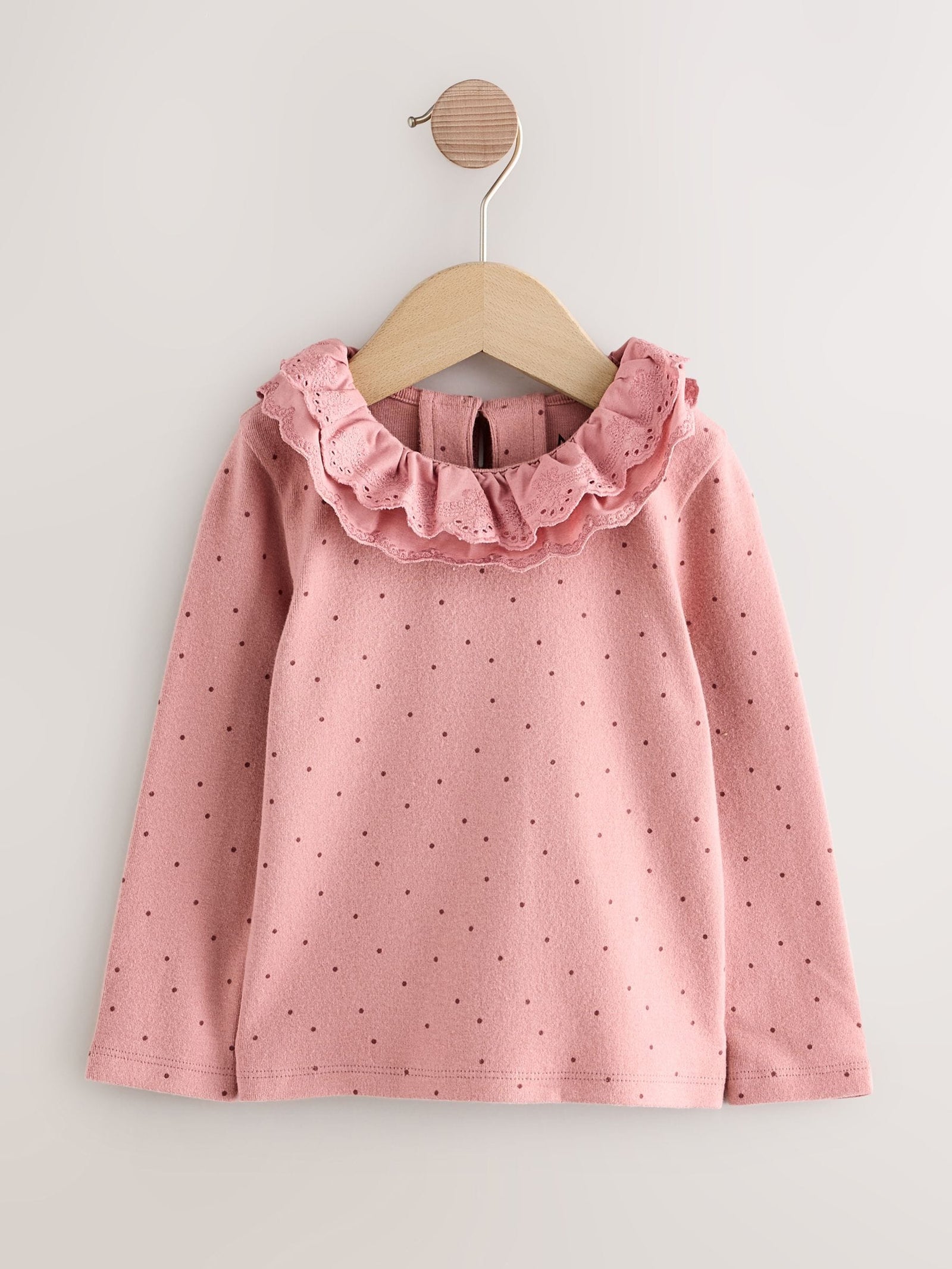 Pink/Neutral Long Sleeve Embroidered Tops (3mths-7yrs)