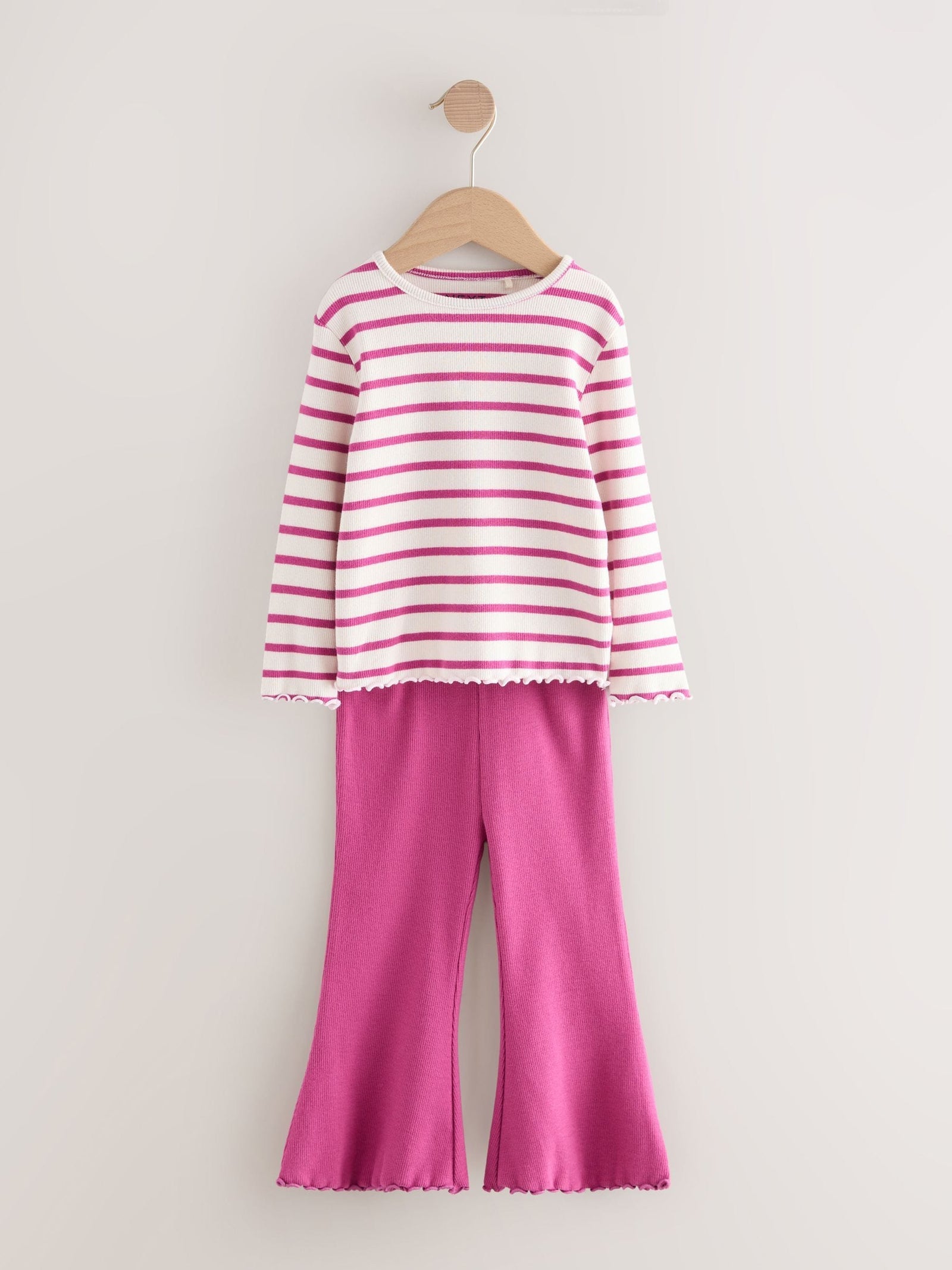 Navy/Pink Top and Flared Leggings Set 3 Pack (3mths-7yrs)